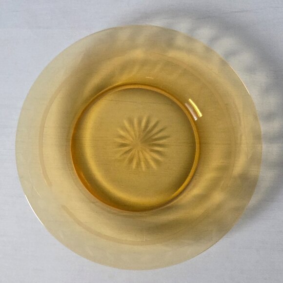 RARE FIND Vintage Set of 5 Luncheon Plates Cut #405 Amber by Tiffin-Franciscan - Picture 12 of 12